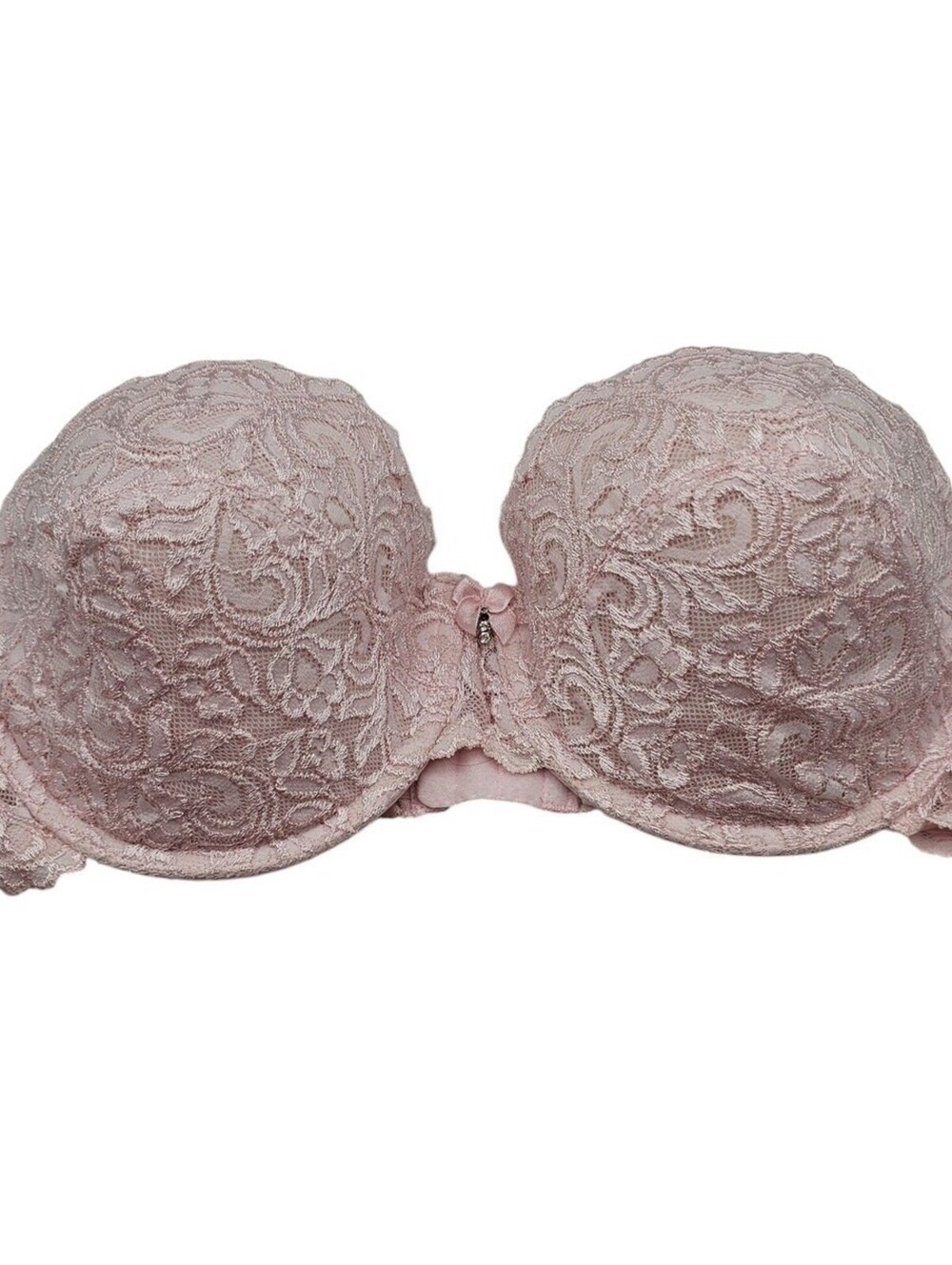 Secret Treasures Womens Sz 38D Strapless Bra All Lace Light Pink